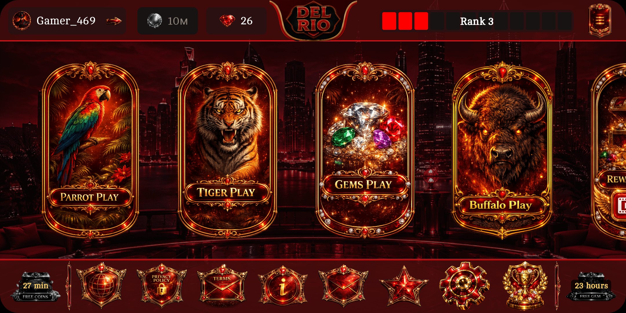 Estoril Casino Royale de Sol main menu